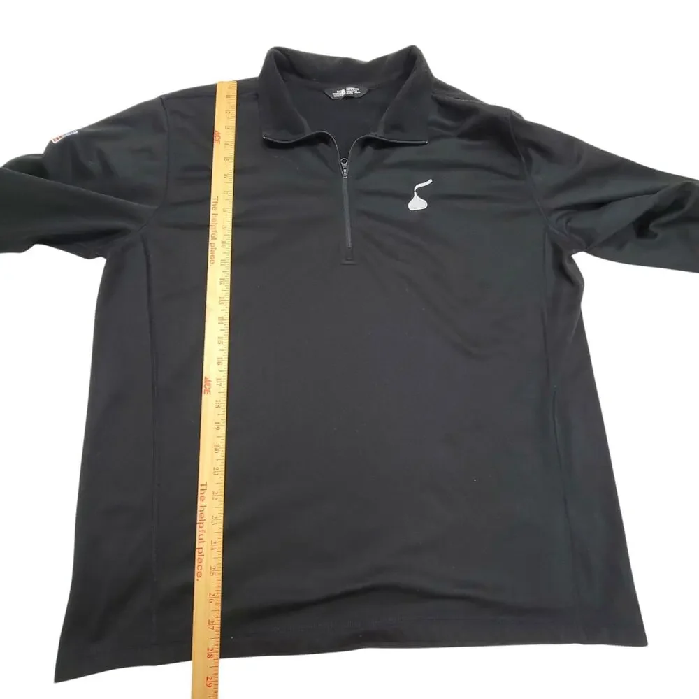 The North Face Mens XL 1/4 Zip Fleece Pullover Hershey Kiss USA Flag Black READ